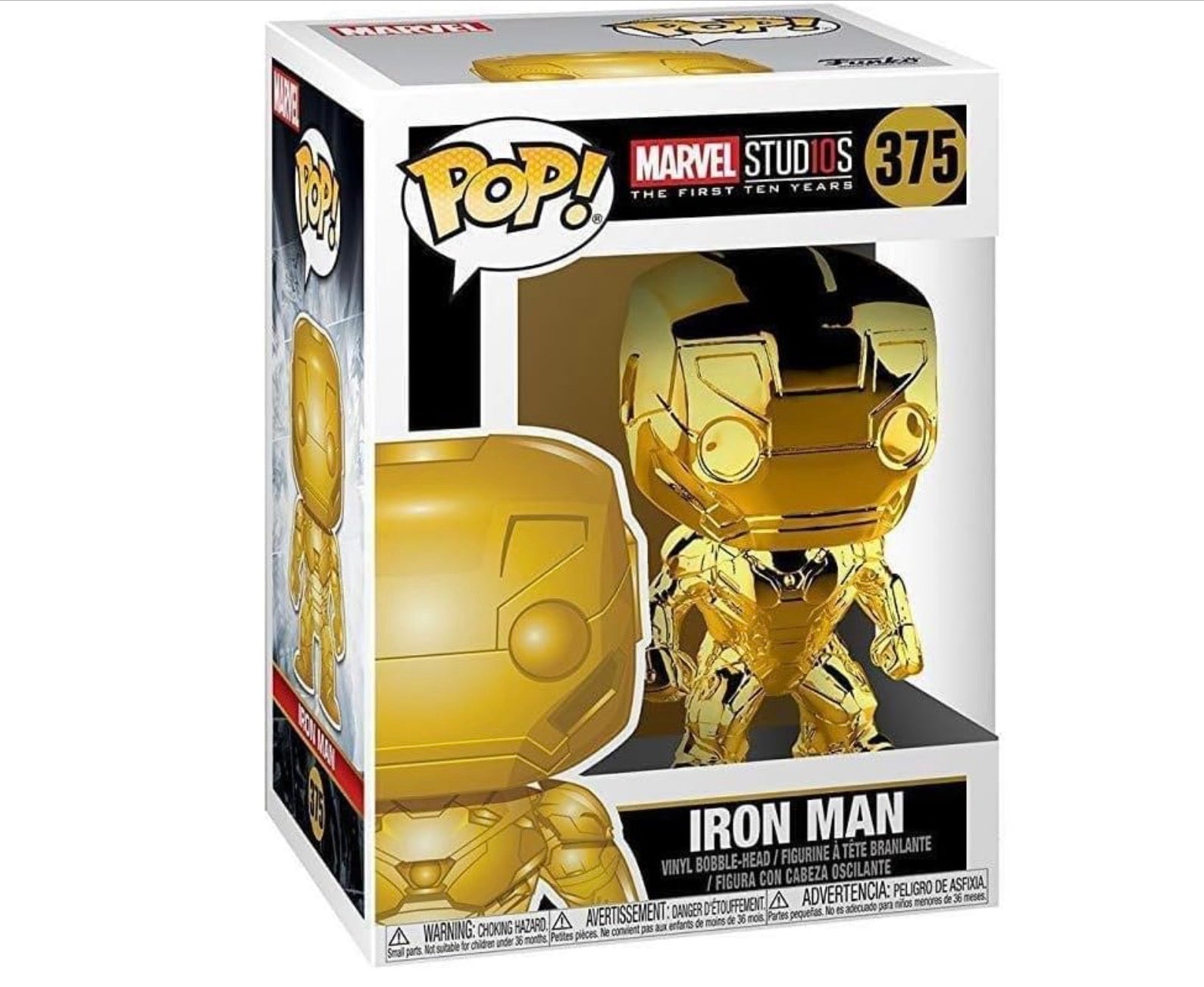 Funko Pop Marvel: Marvel Studios 10 - Iron Man (Gold Chrome) #375