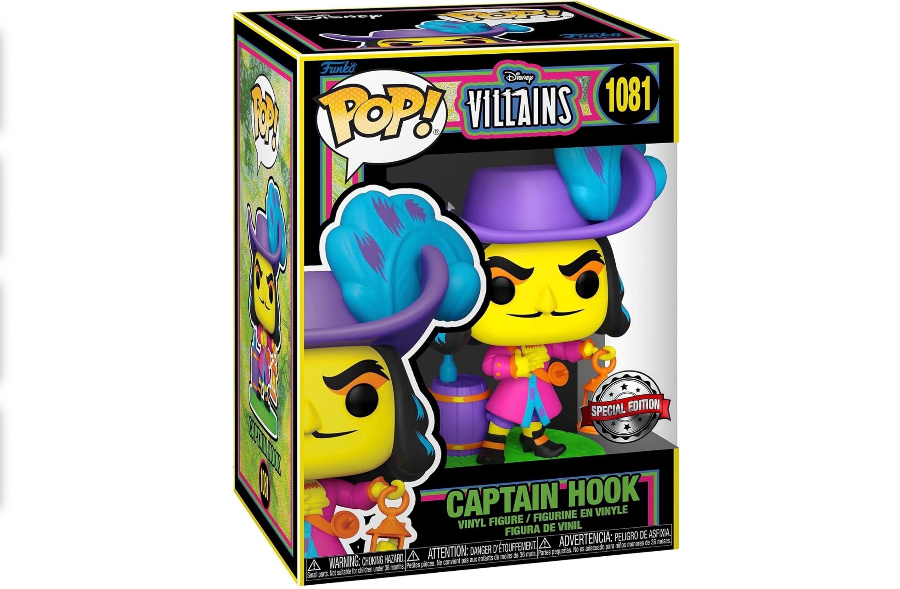 Funko Pop! Disney Villains Pop! Captain Hook #1081 Blacklight Exclusive